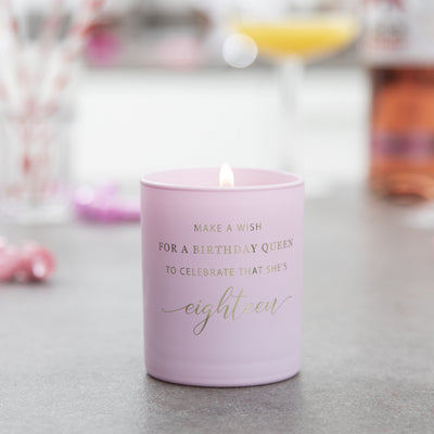 'Make a Wish for a Birthday Queen' - 18th Birthday Candle - makeawishcandleco