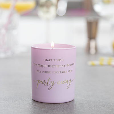 Party Away with Cocktails Birthday Candle - makeawishcandleco